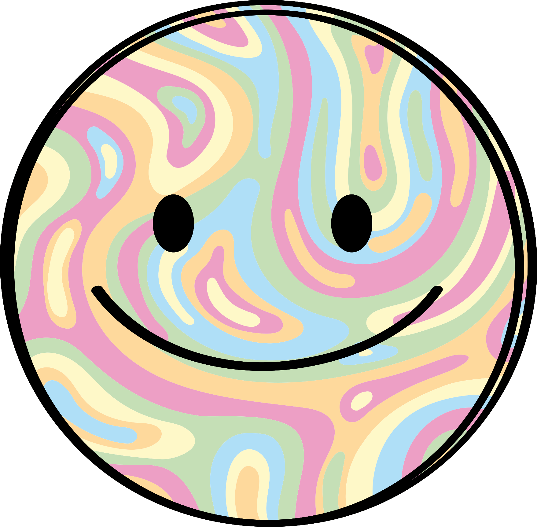 Happy Smile Circle teenager vinyl rug - TenStickers
