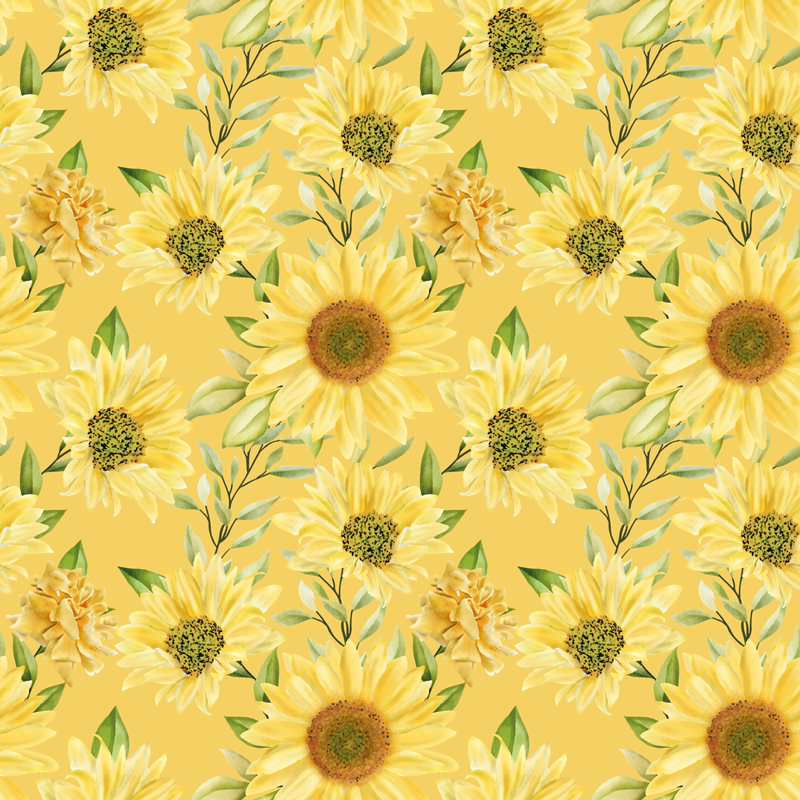 Sunflower Emblem flower vinyl rug - TenStickers
