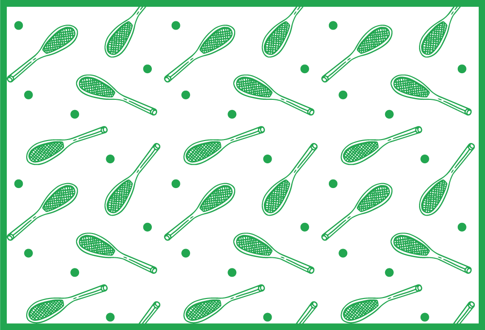 Vinyl rug with tennis racket design - TenStickers
