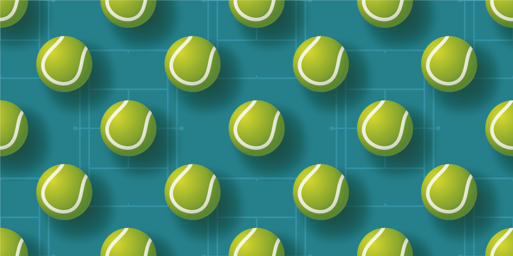 Tennis Ball Pattern teenager vinyl rug - TenStickers