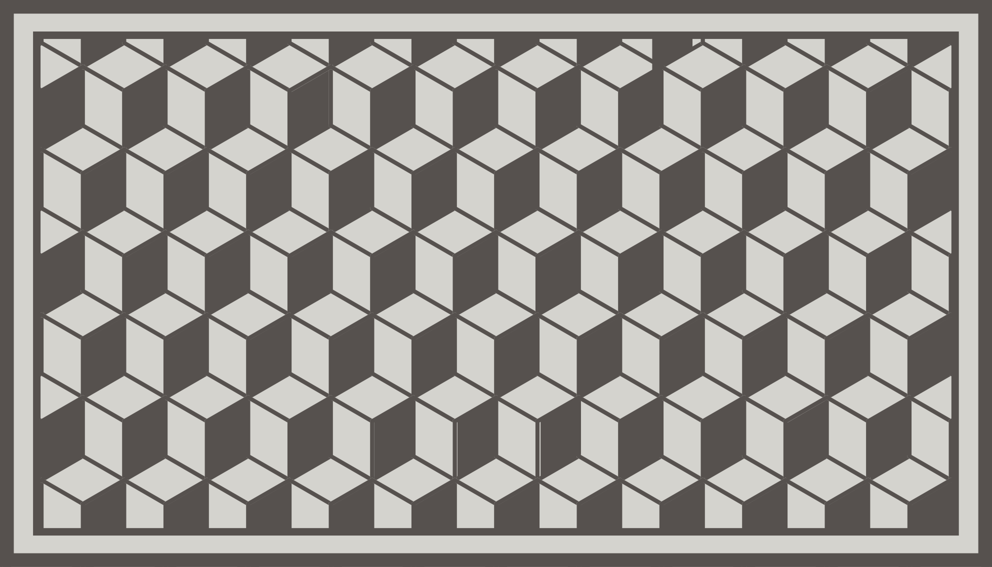 Grey 3D cubes with border geometric rug - TenStickers