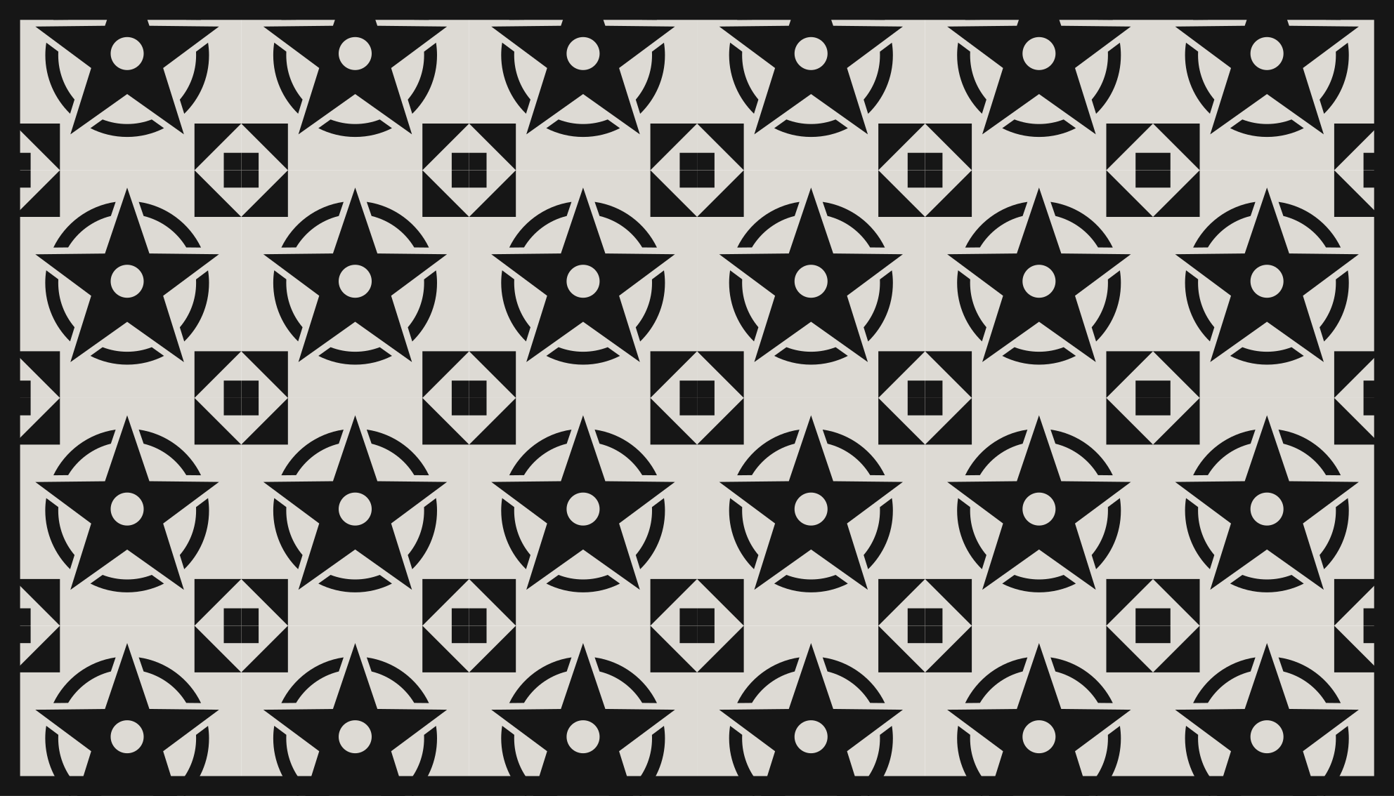 White background with black star tile carpet - TenStickers