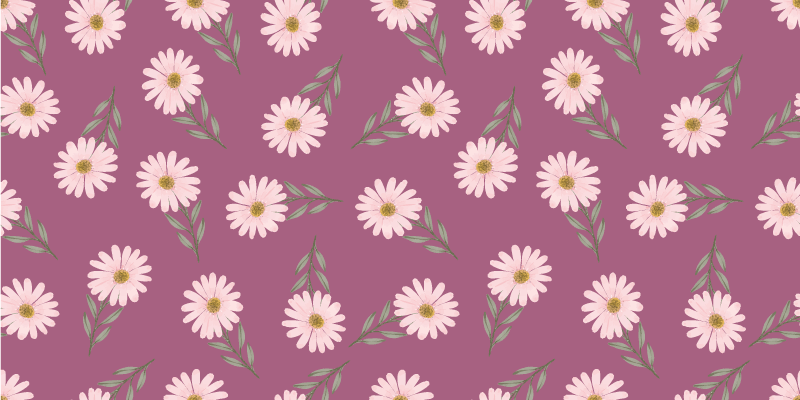 Daisy Set flower vinyl rug - TenStickers