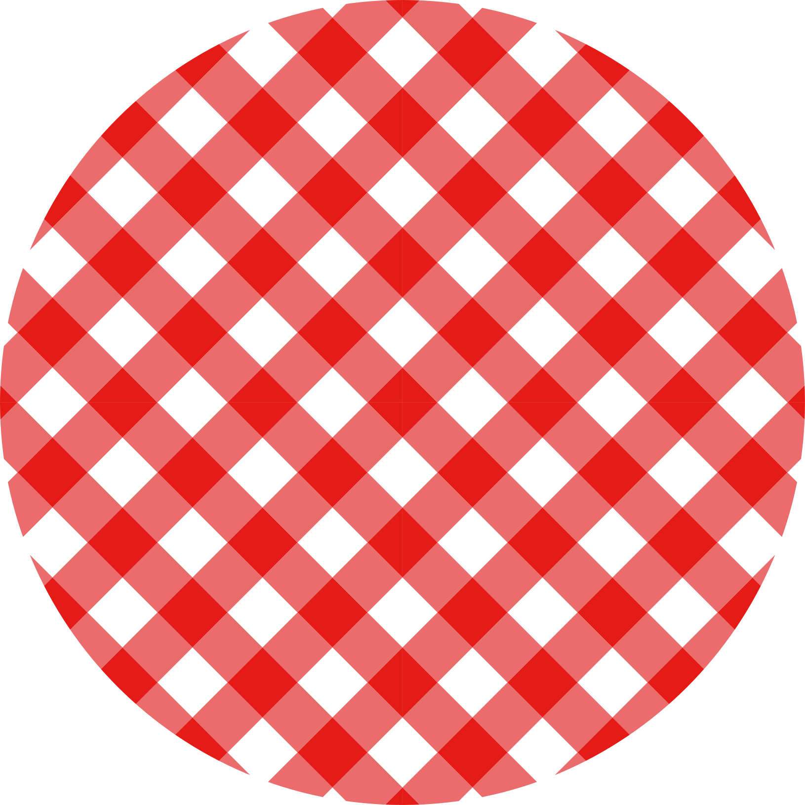 Red Check Pattern circular vinyl rug - TenStickers
