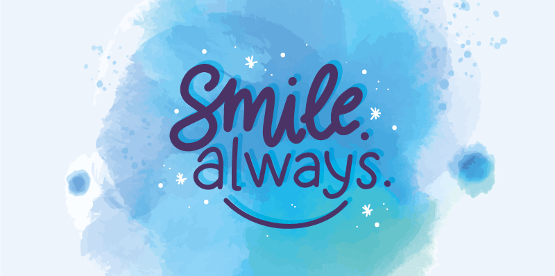 Smile always on watercolor rectangular rug - TenStickers