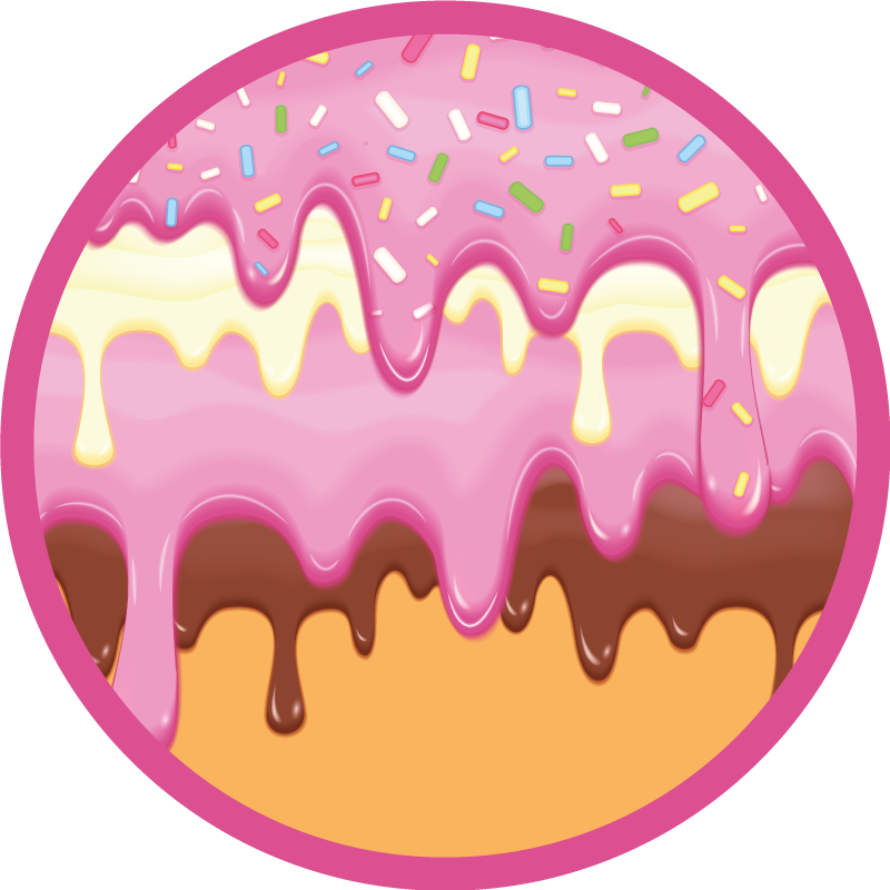 Colorful donut dripping glaze teen vinyl rug - TenStickers