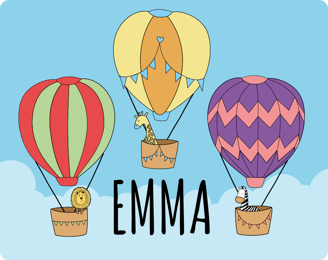 Colorful Hot Airs custom vinyl rug - TenStickers