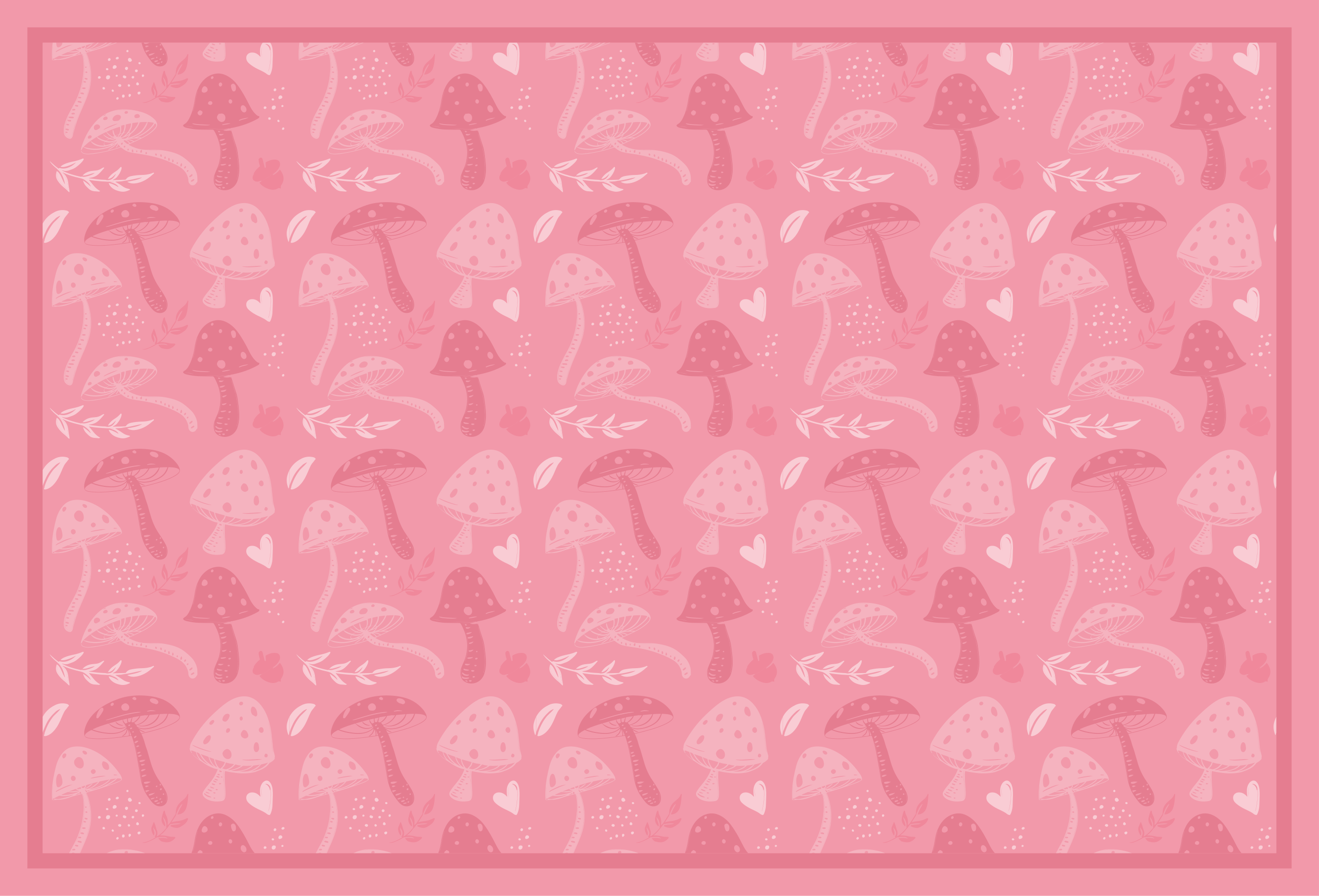 Pink mushroom pattern kitchen floor tiles - TenStickers