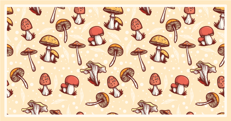 Original mushroom pattern kitchen floor tiles - TenStickers