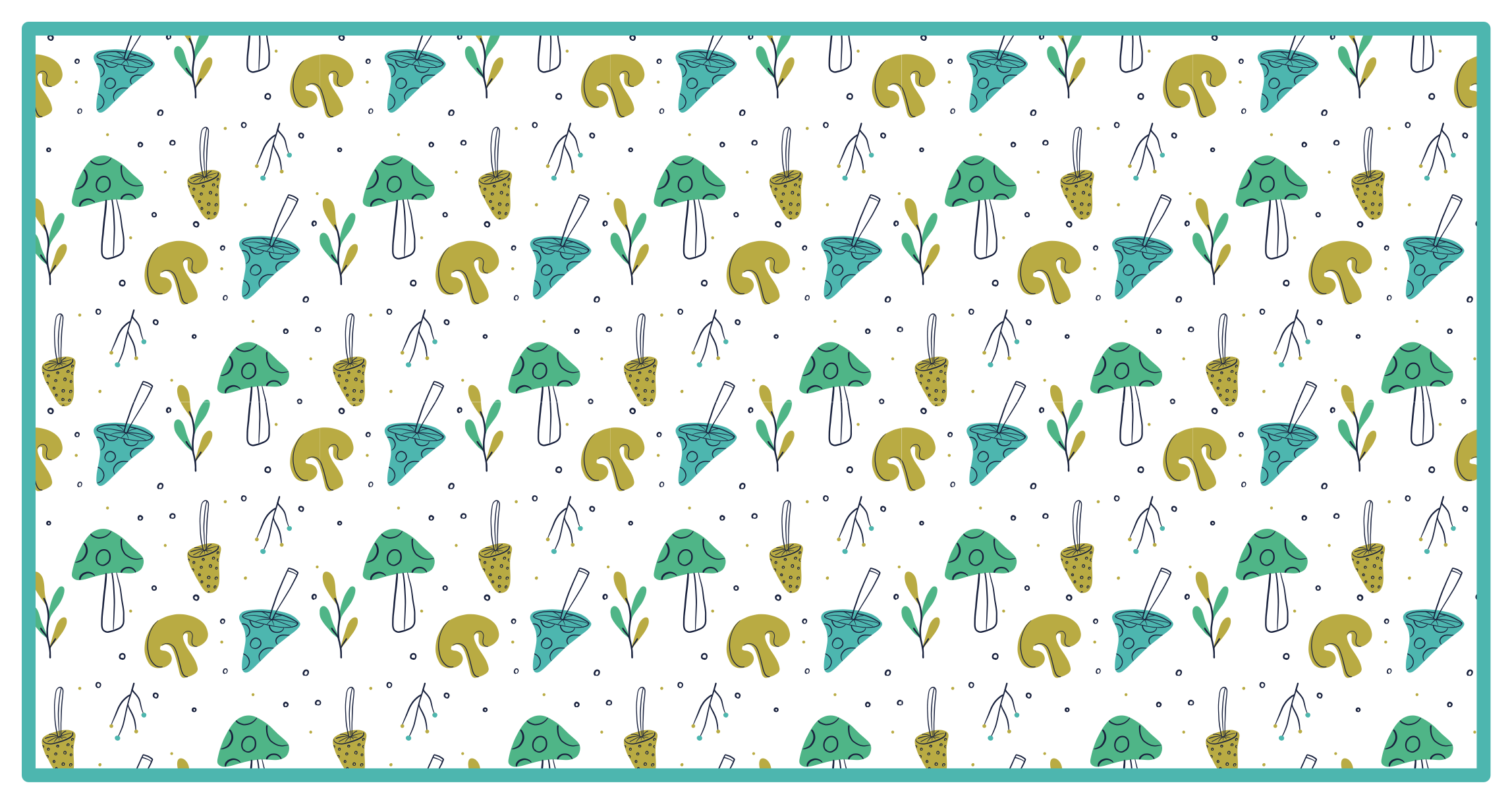 Mushroom Pattern Playful nature vinyl rug - TenStickers