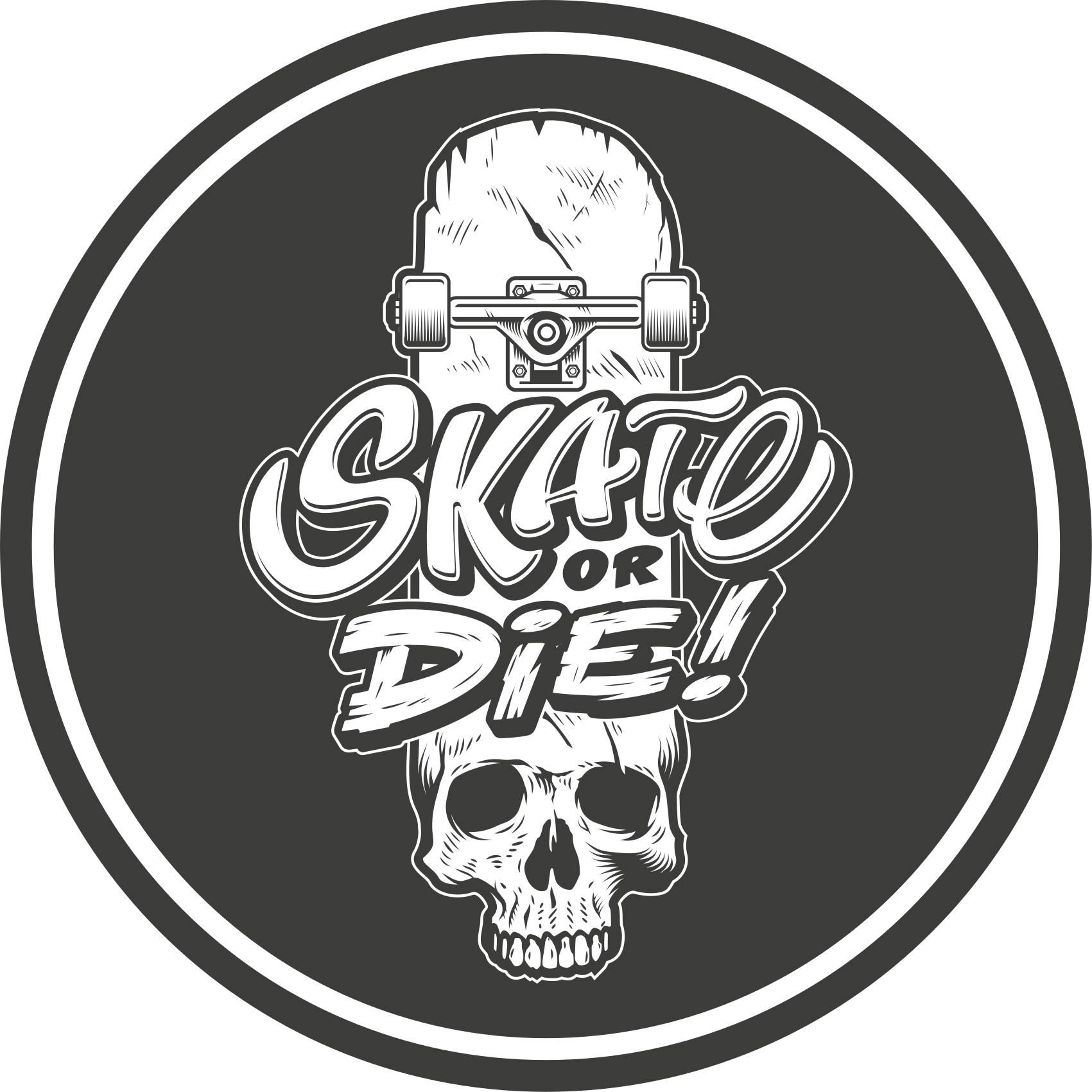 Skull skate or die teenager vinyl rug - TenStickers