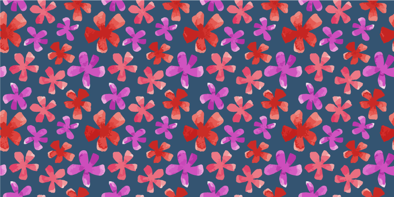 Purple and red patterns flower vinyl rug - TenStickers