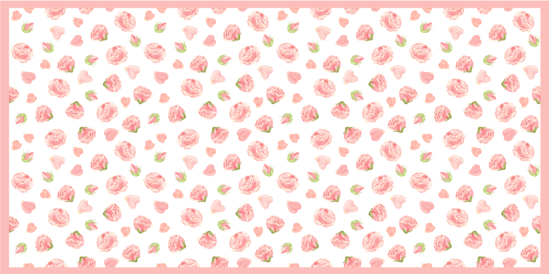 Watercolor roses in pink floral rug - TenStickers