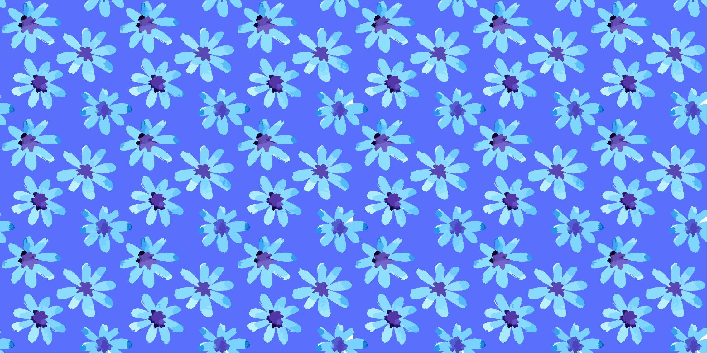 Azure Blossom Emblem flower vinyl rug - TenStickers