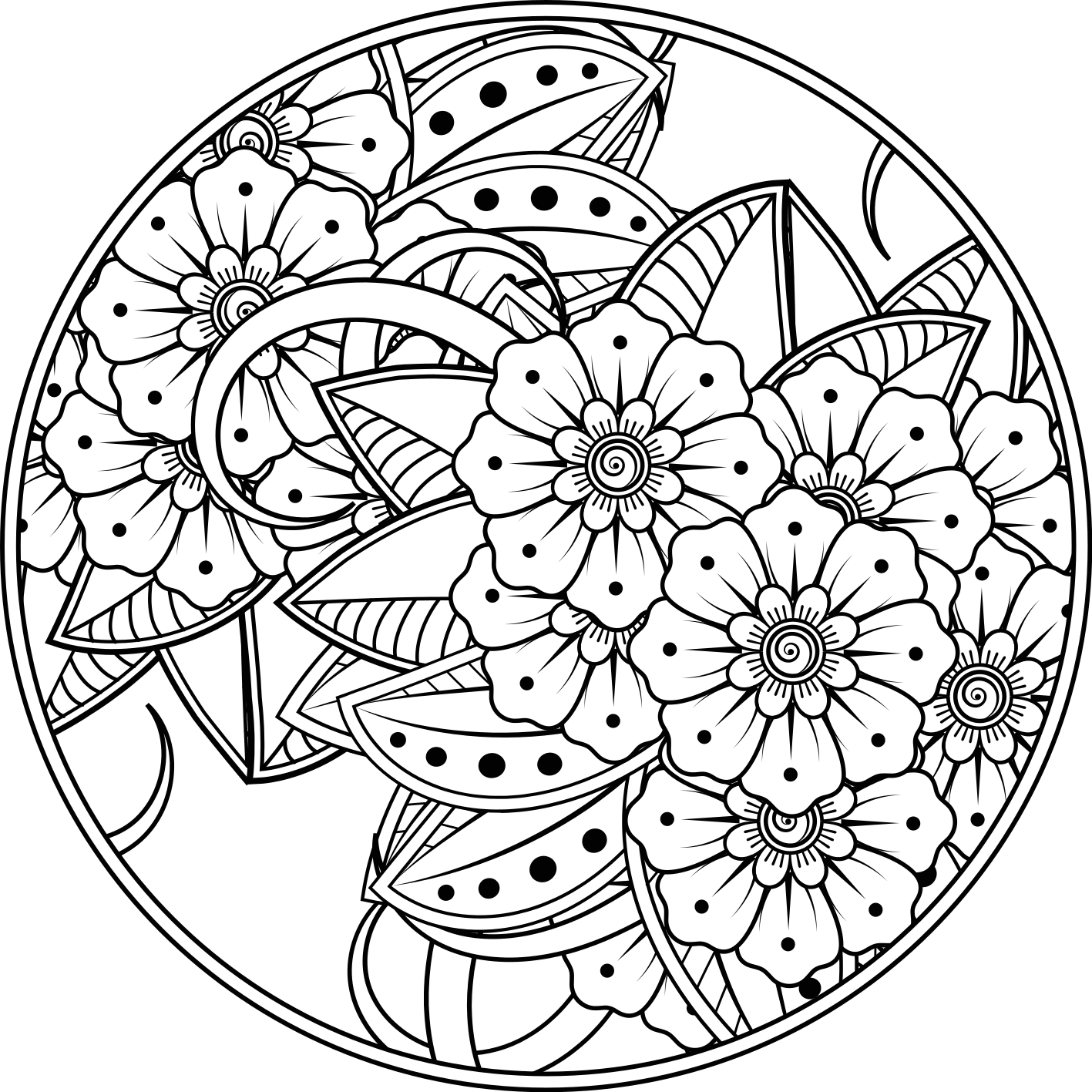 Lotus flower simple mandala vinyl rug - TenStickers