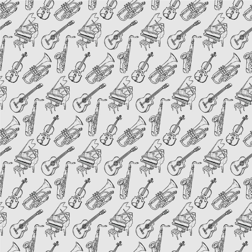 Textured vinyl rug musical instruments collection - TenStickers