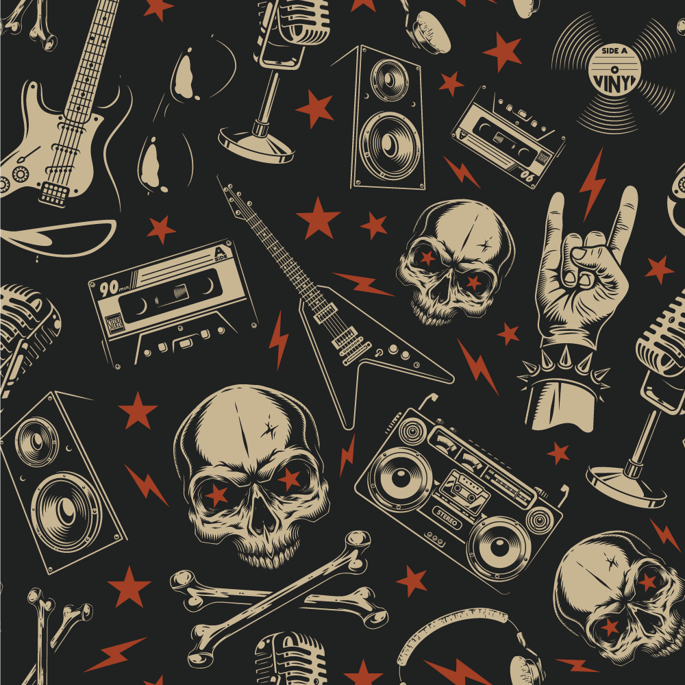 Rock Music Theme teenager vinyl rug - TenStickers
