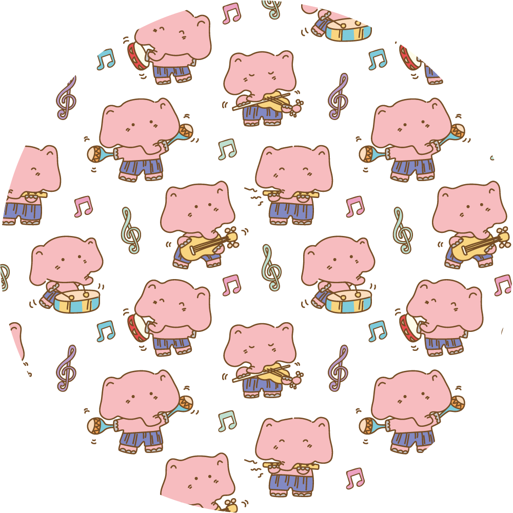 Musical Elephant Fun animal vinyl rug - TenStickers