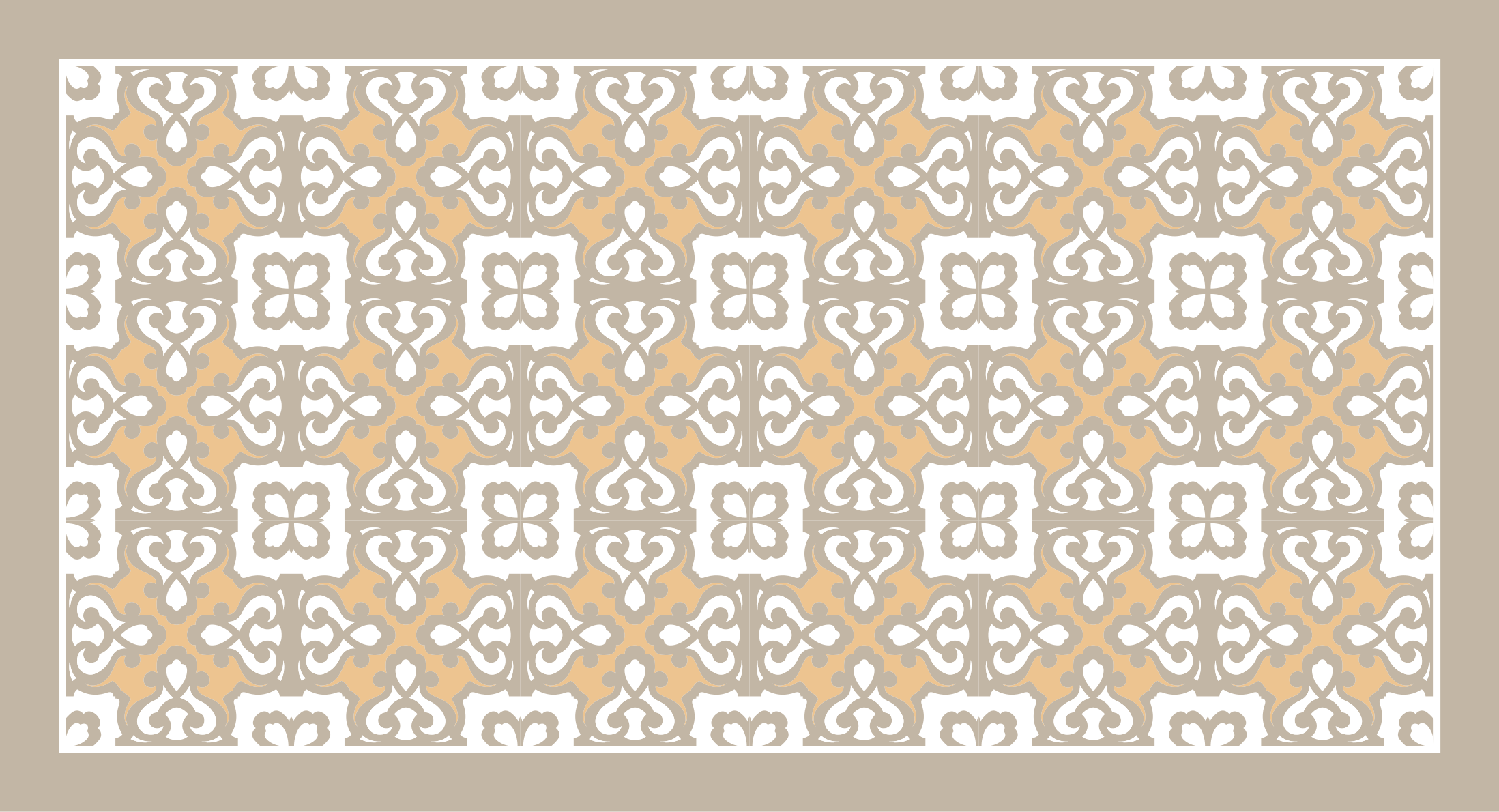 Vintage beige grey flower pattern tile carpet - TenStickers