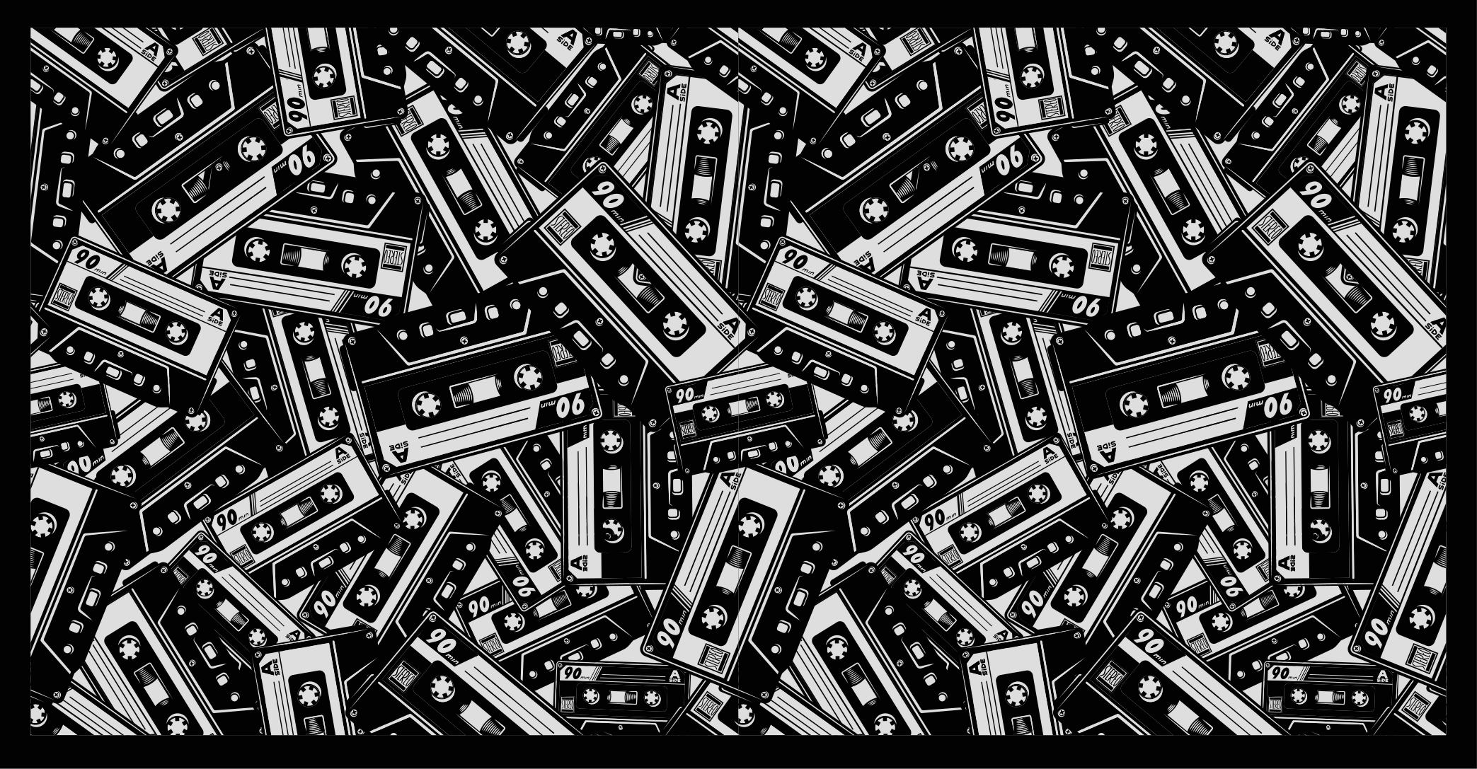 Retro Cassette Pattern teenager vinyl rug - TenStickers