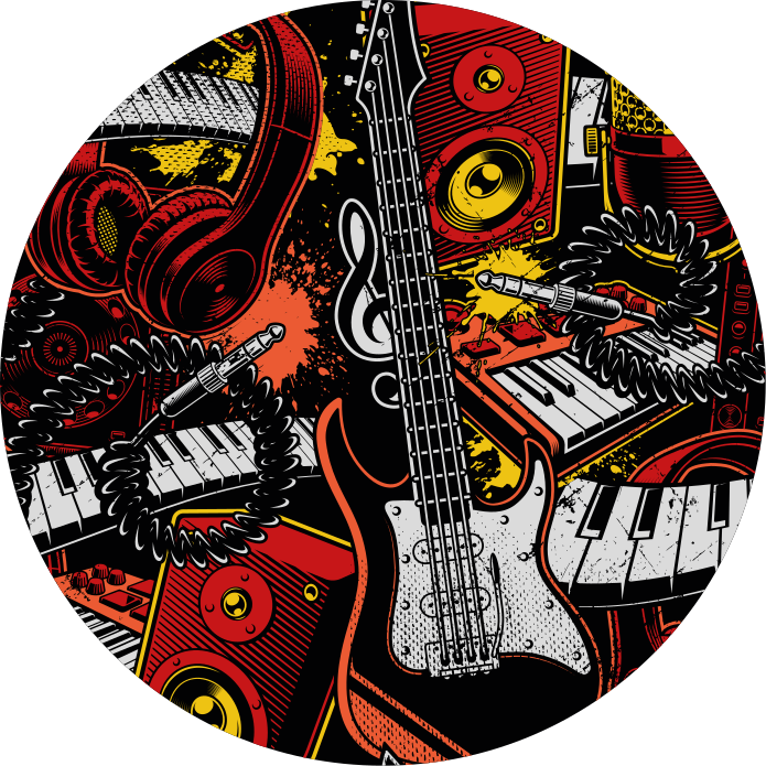 Vinyl rug musical instruments frenzy - TenStickers