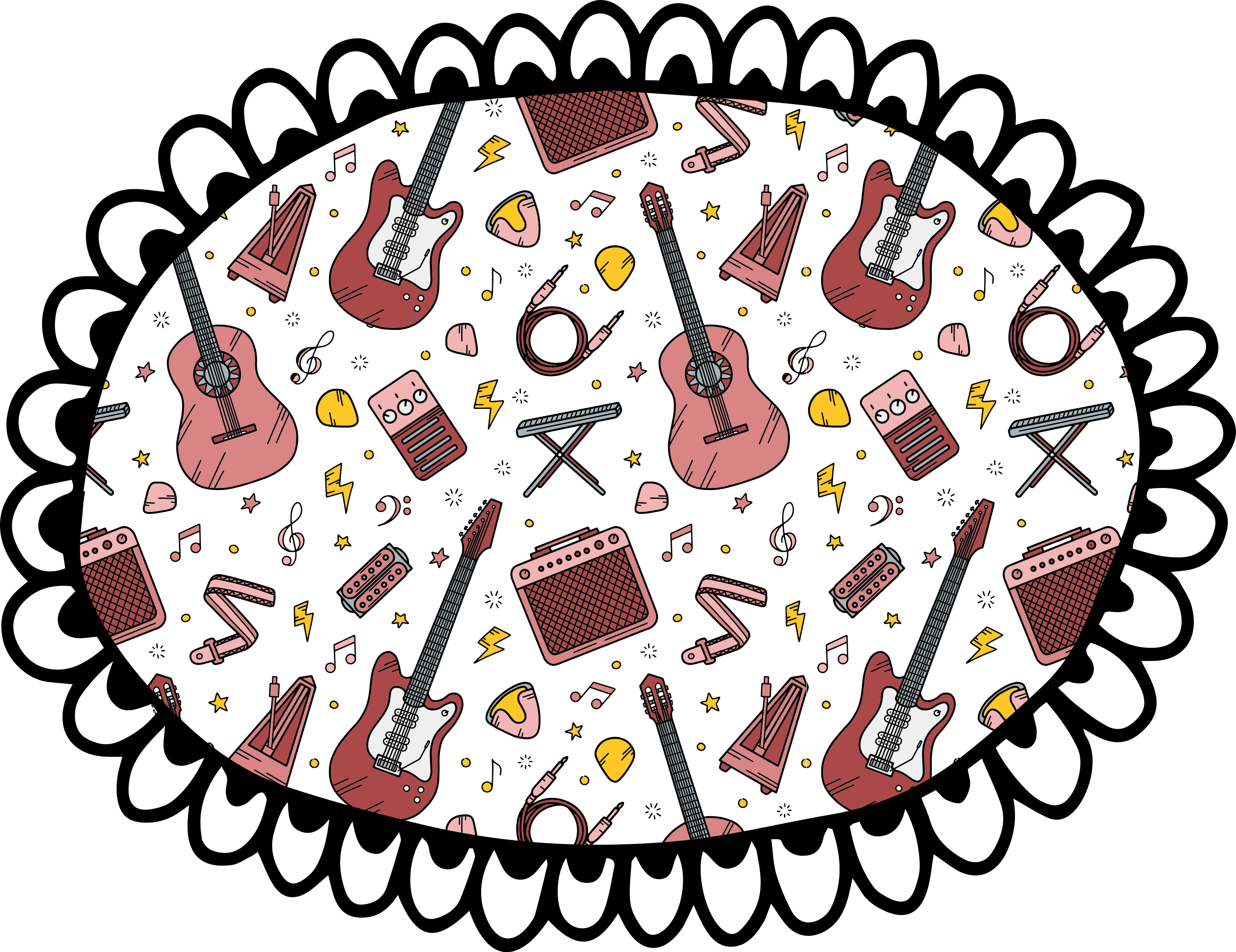 Musical Elements Motif vinyl rug - TenStickers