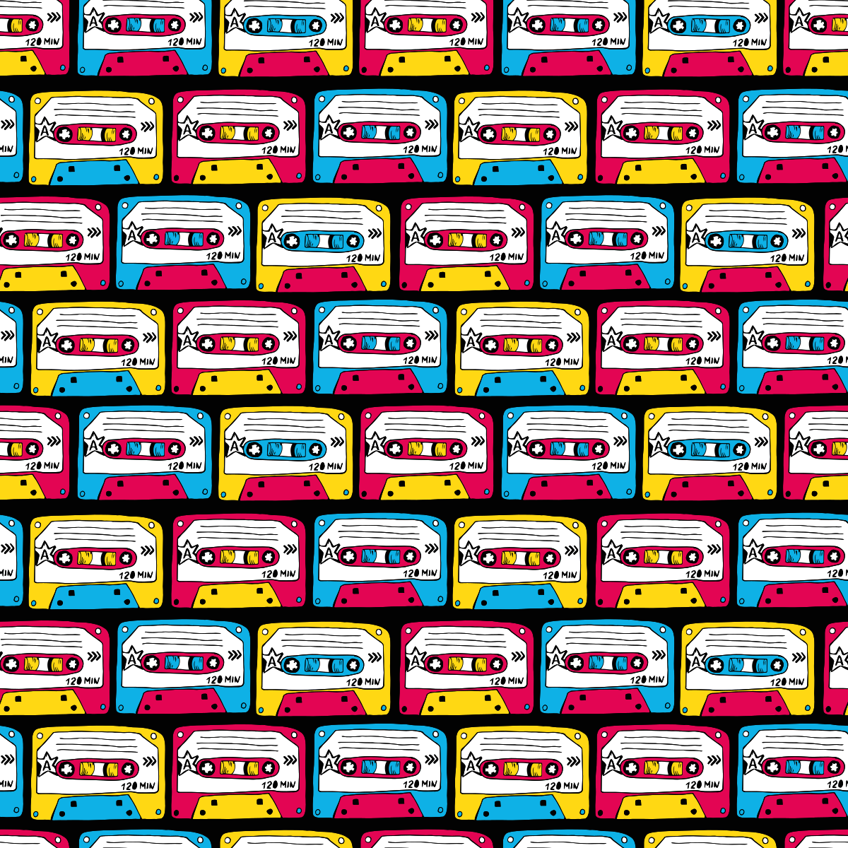 Textured vinyl rug retro audio cassettes - TenStickers