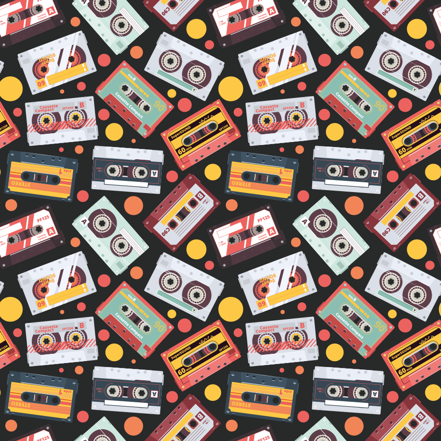 Textured vinyl rug in retro cassette design - TenStickers