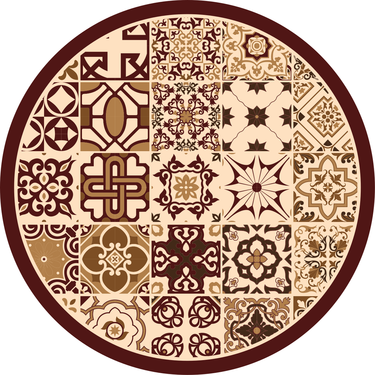 Brown spanish style tiles bathroom flooring - TenStickers