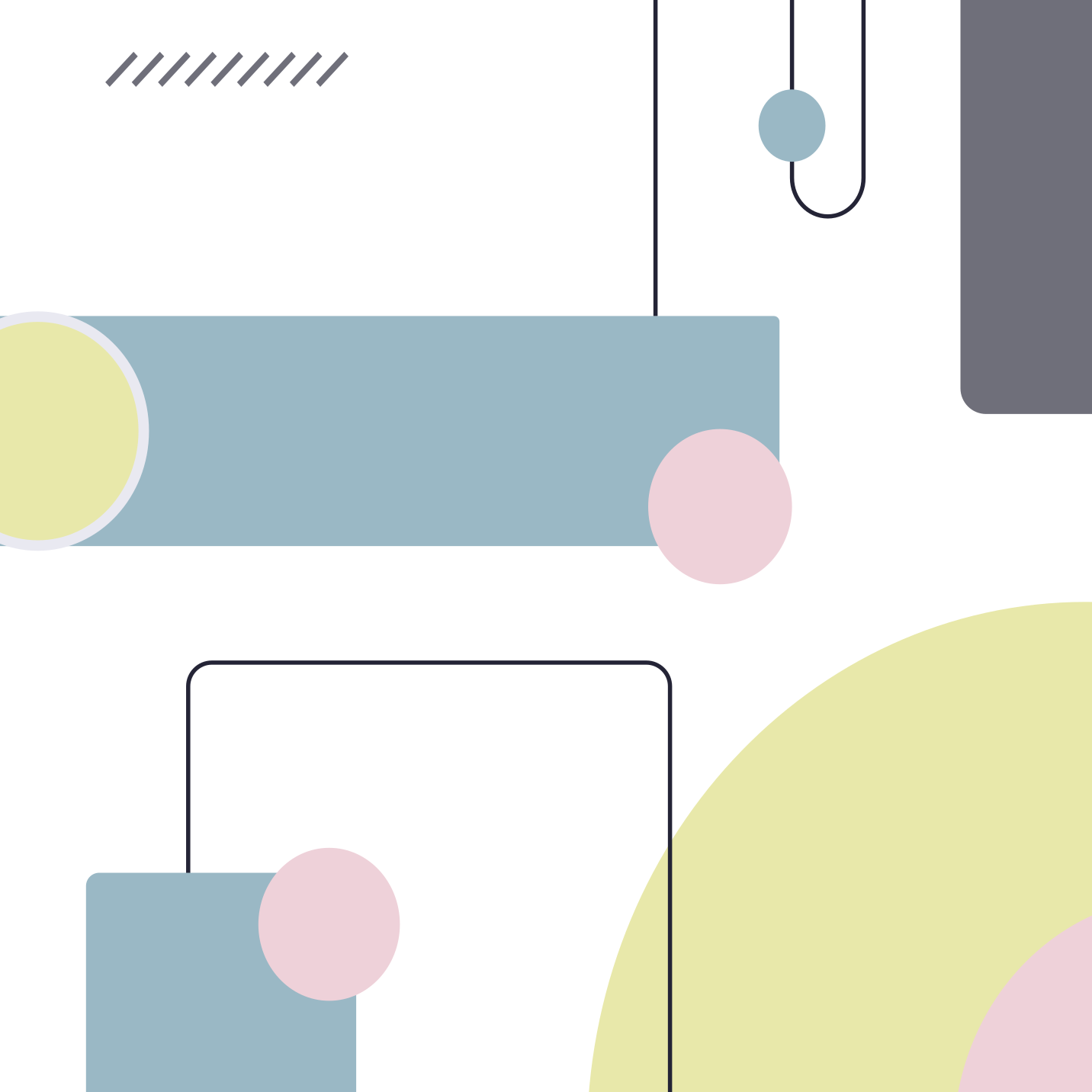 Minimalist vinyl rug abstract pastel shapes - TenStickers