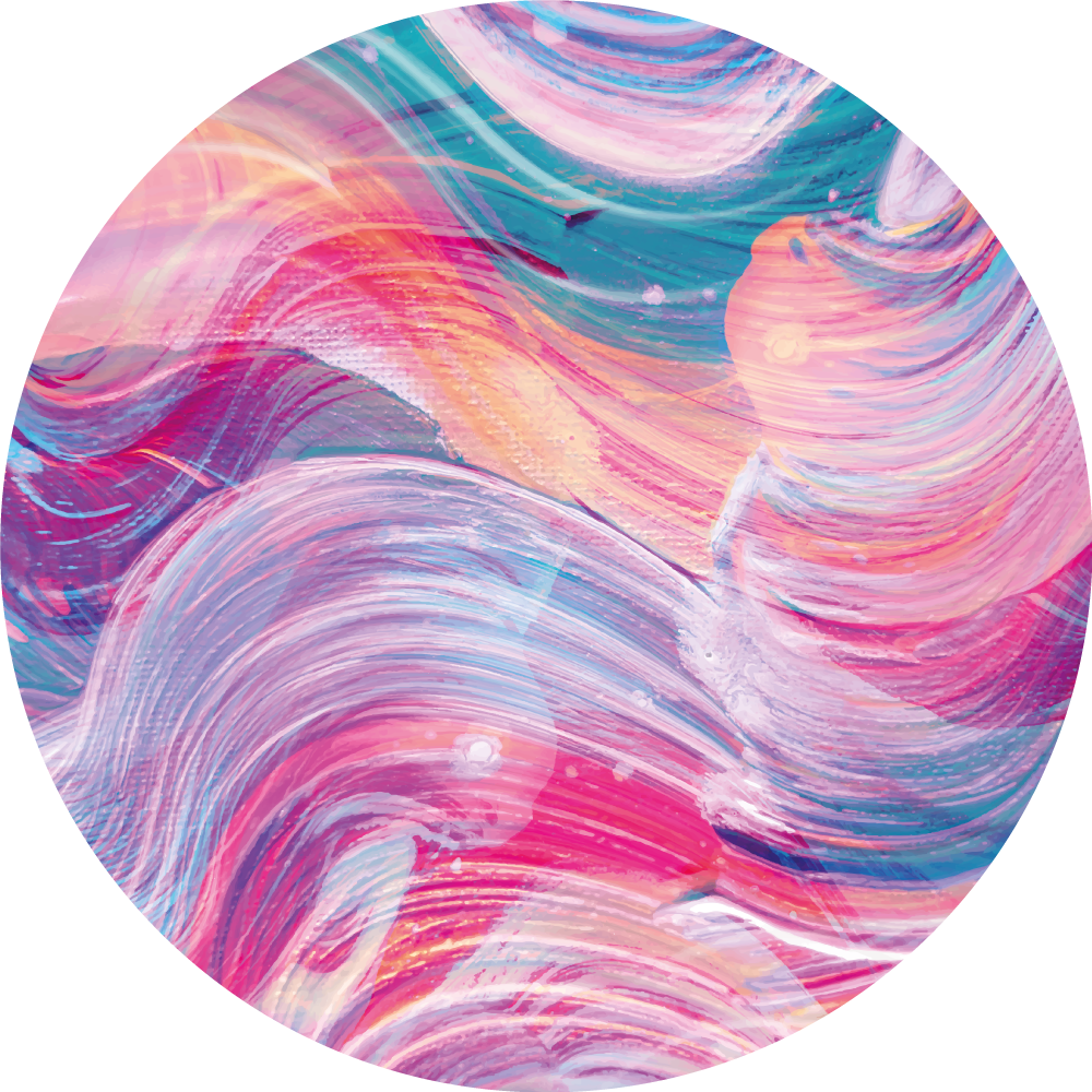 Colorful oil paint strokes circular rug - TenStickers