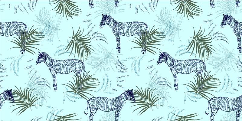Zebra patterned leaves animal vinyl rug - TenStickers
