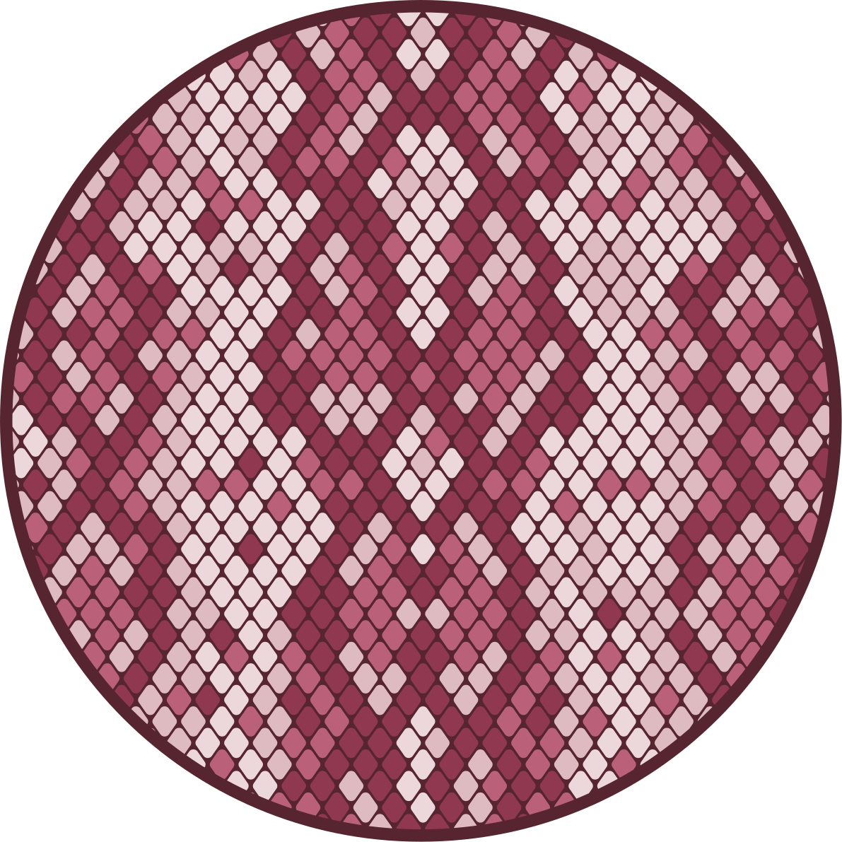 Pink snake skin pattern circular rug - TenStickers