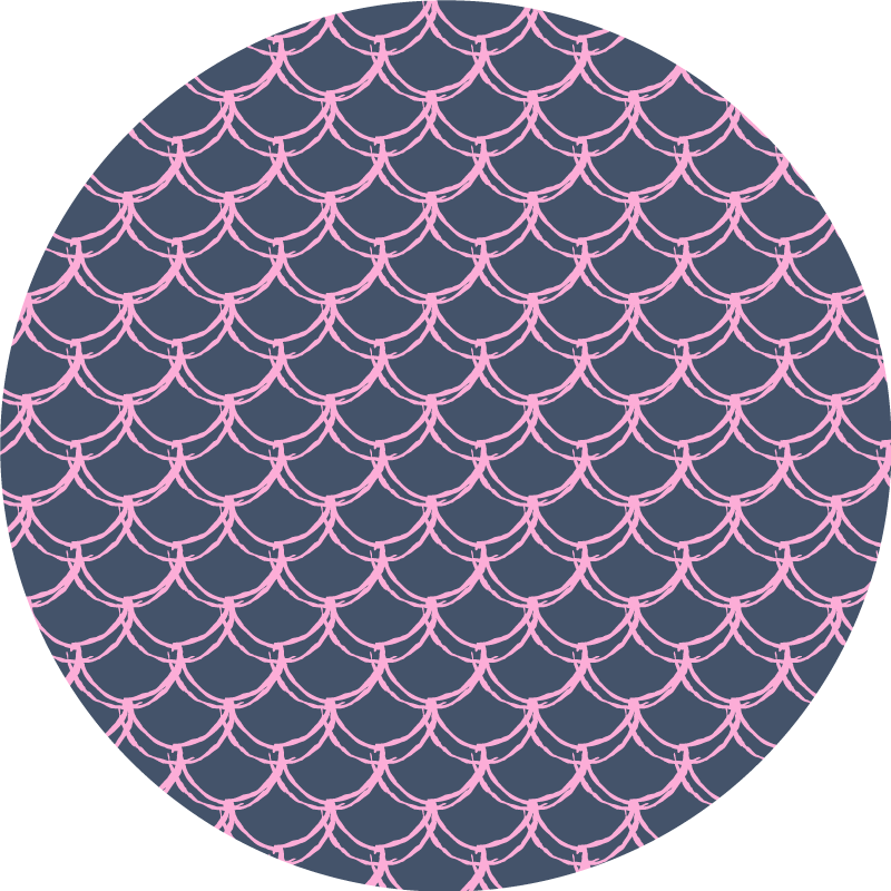 Mermaid tile pattern circular rug - TenStickers