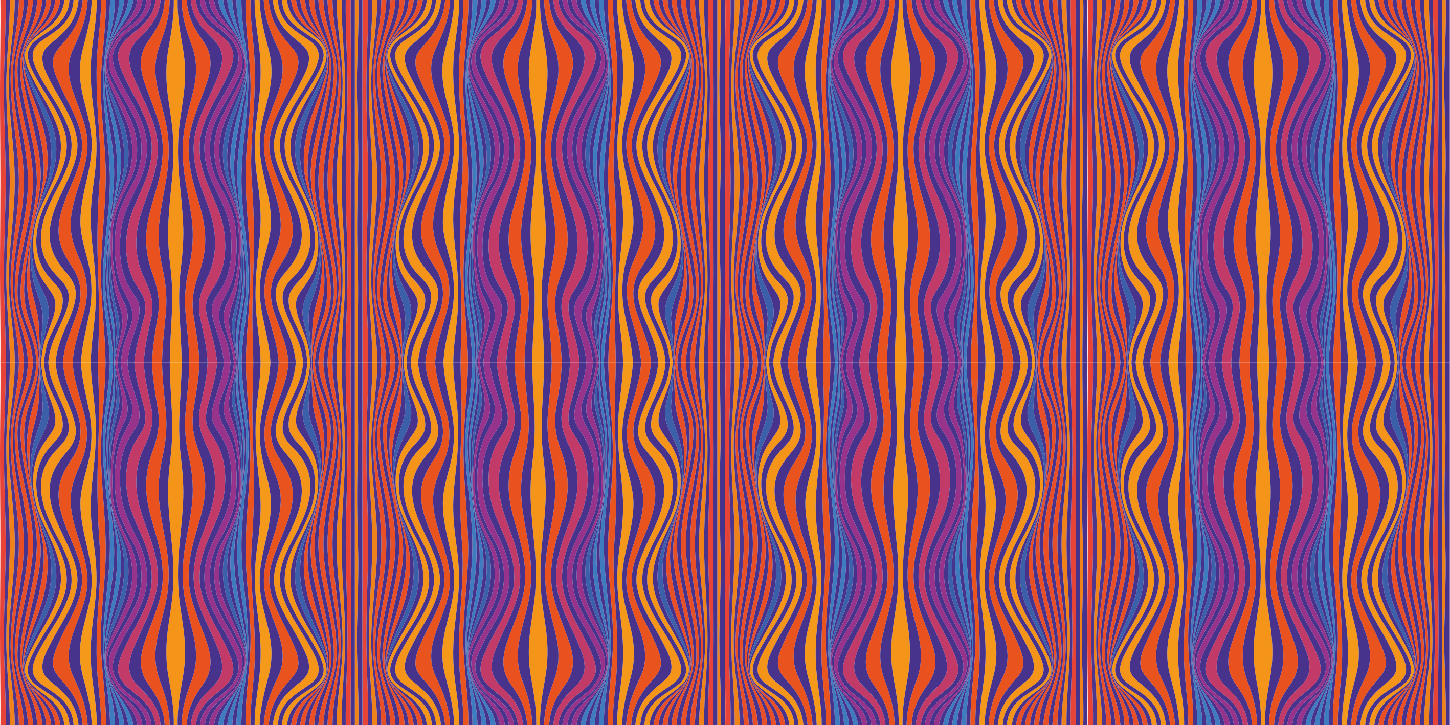 Geometric vinyl rug in lively wavy lines - TenStickers