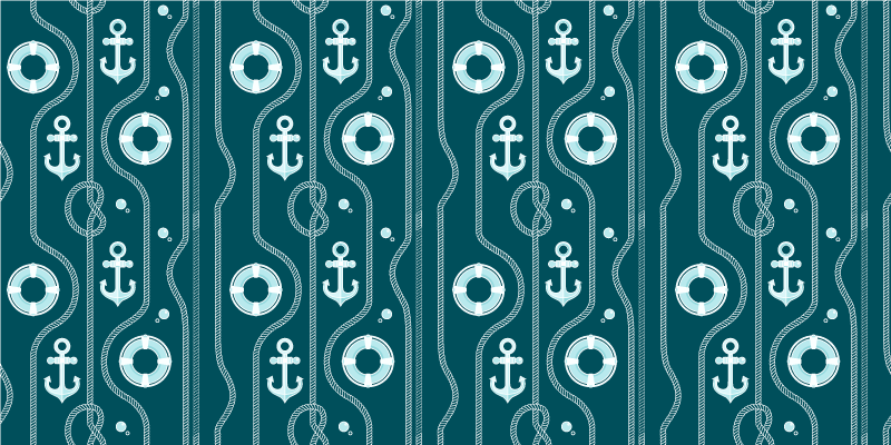 Nautical robe and anchor rectangular rug - TenStickers
