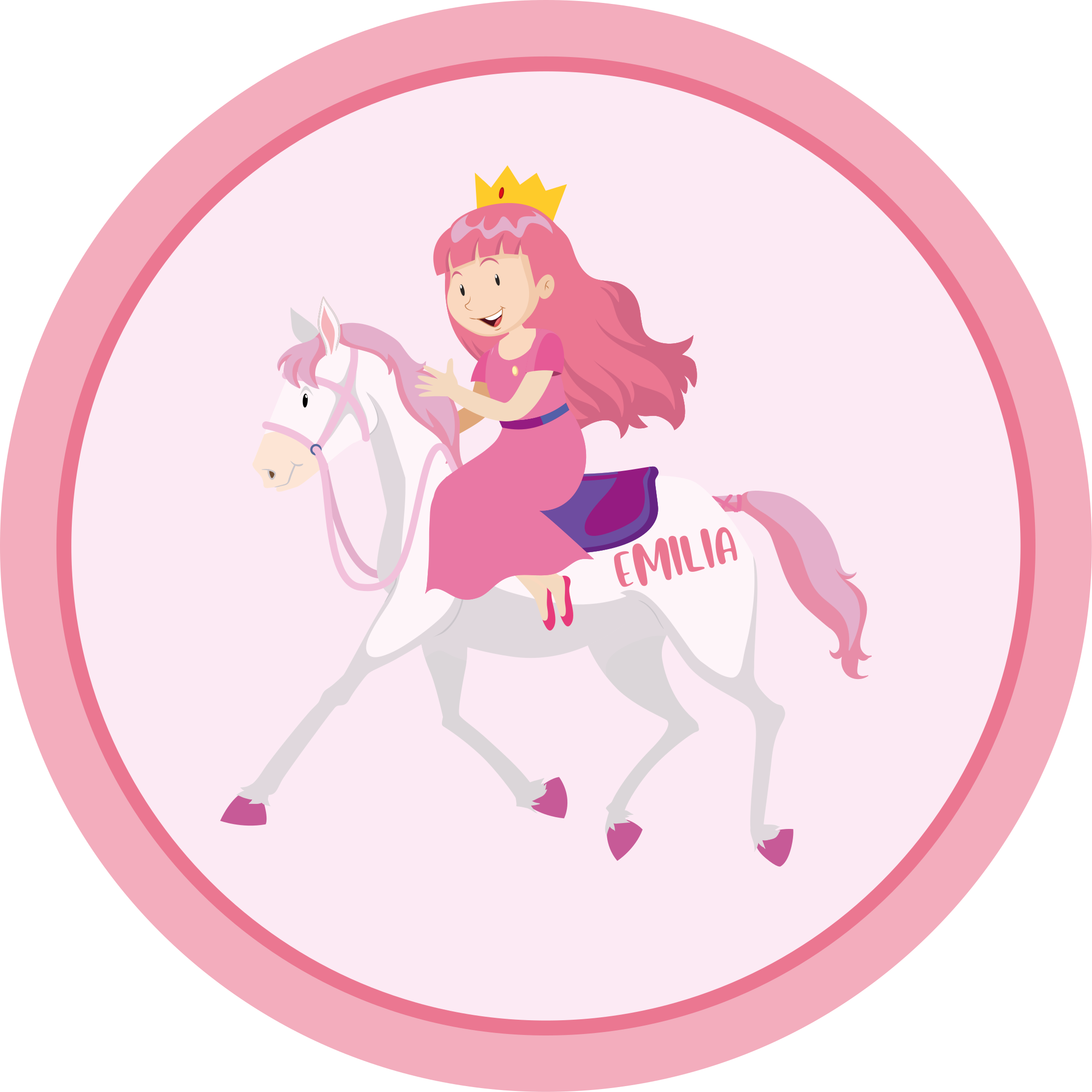 Custom princess on unicorn vinyl rug - TenStickers