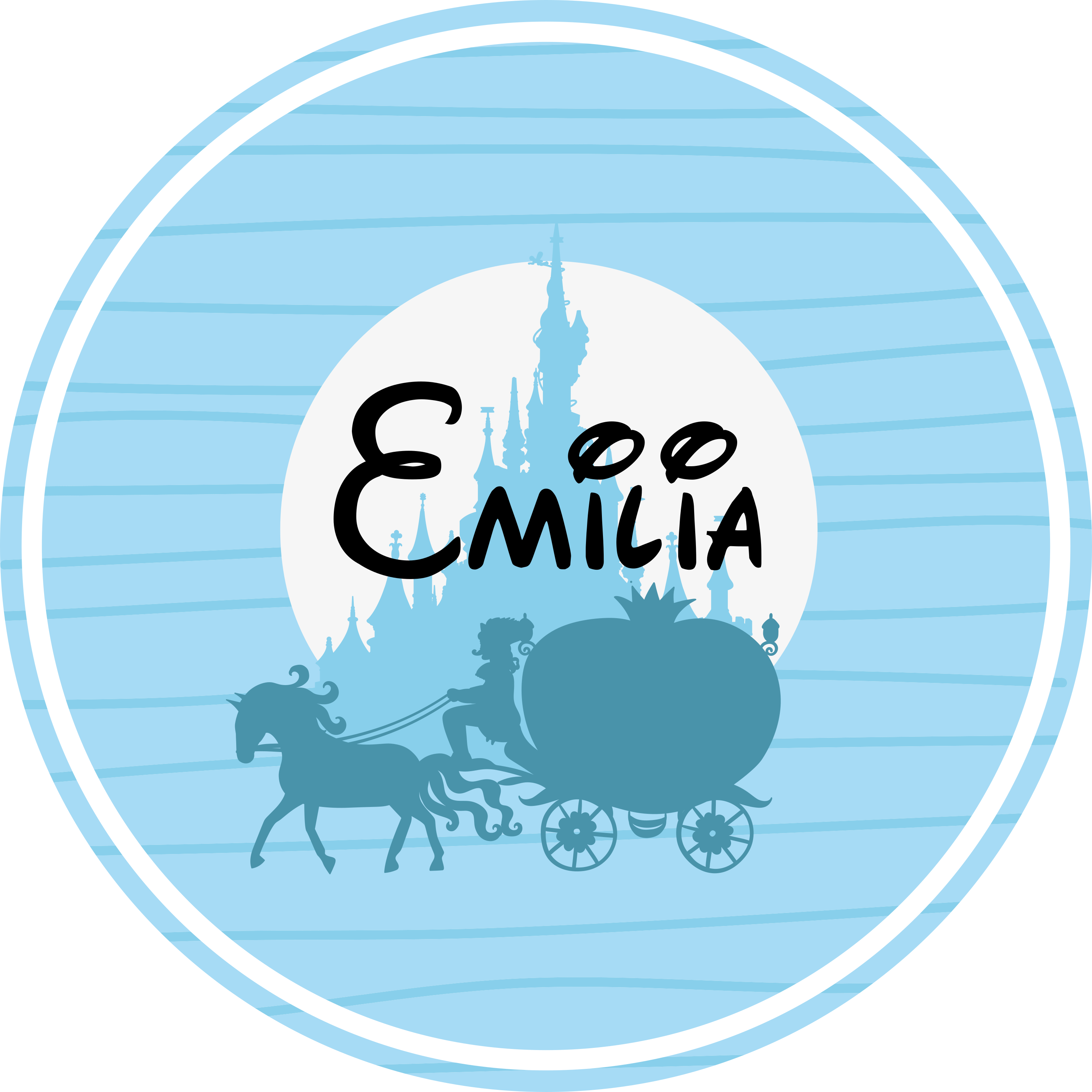 Castle  carriage and a horse personalised mat - TenStickers