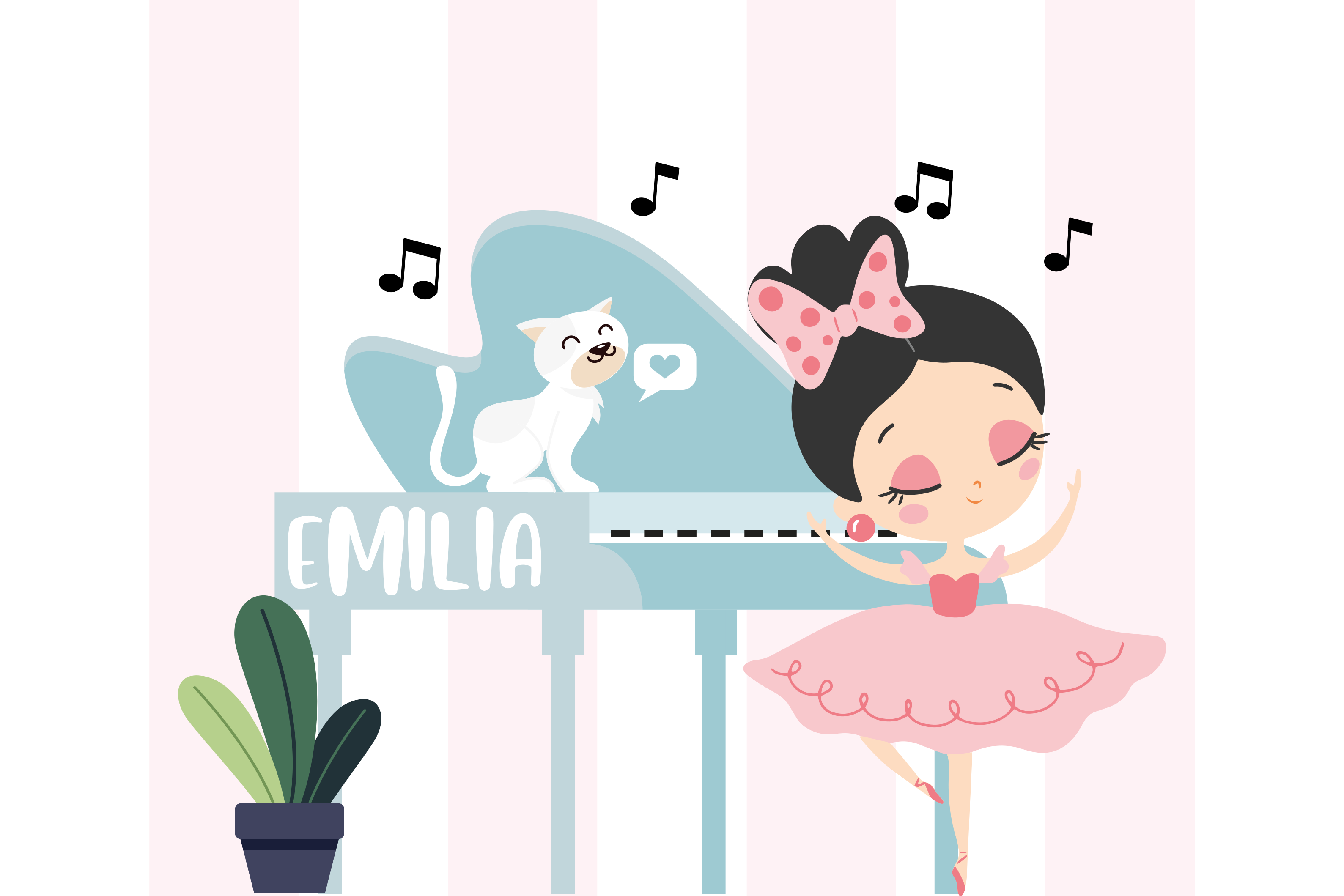 Ballet Dance Scene custom vinyl rug - TenStickers