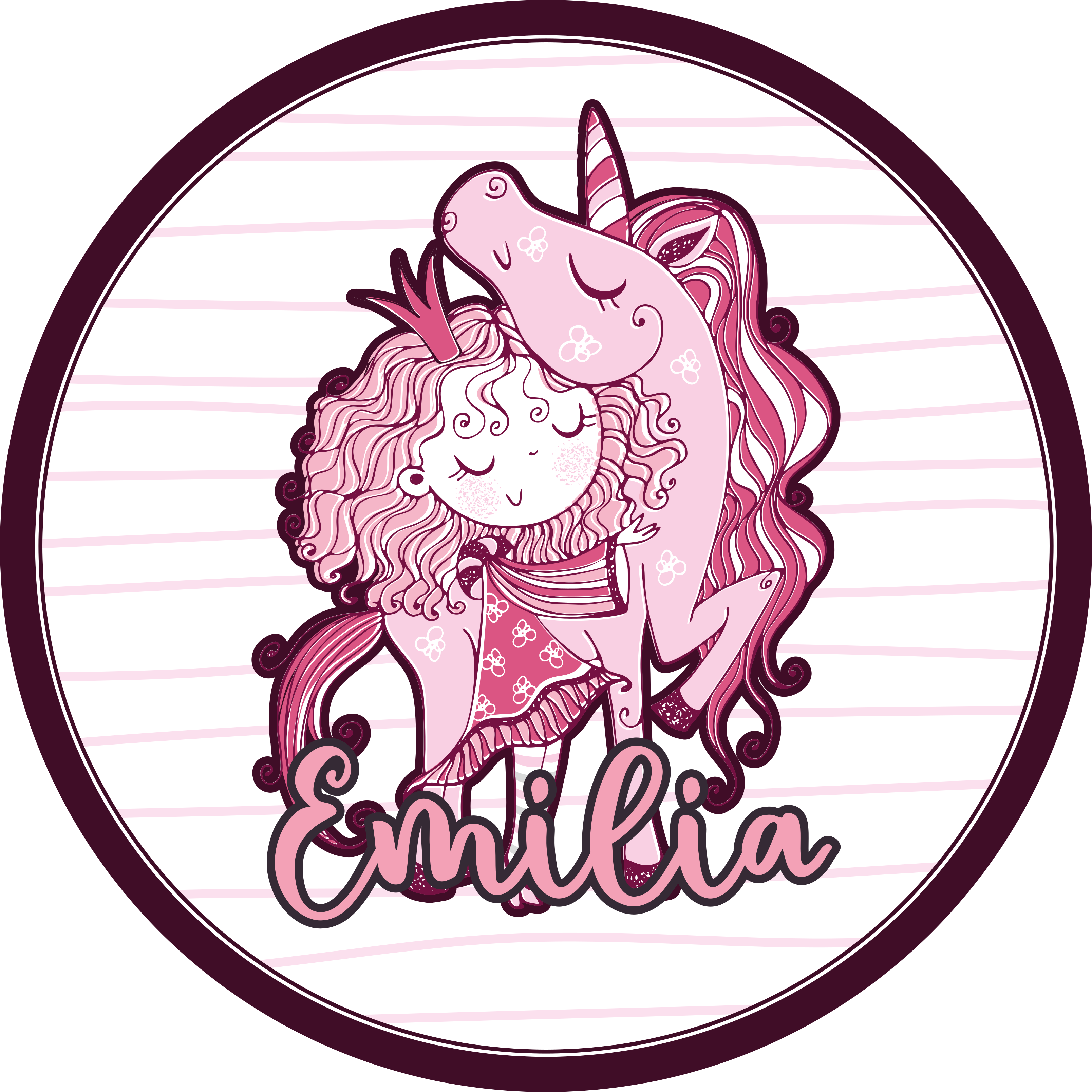 Cute Unicorn Duo custom vinyl rug - TenStickers