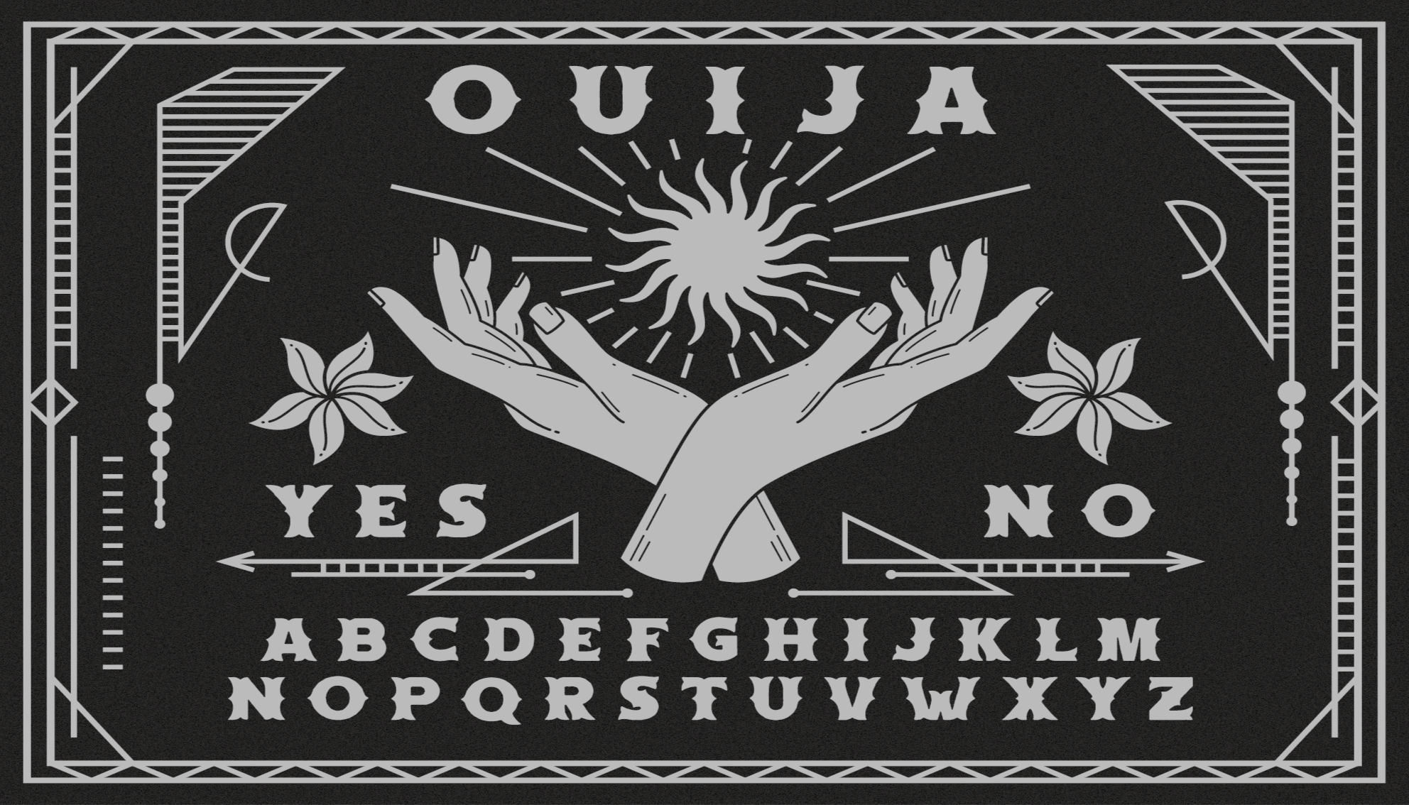Black and white ouija board vintage rug - TenStickers
