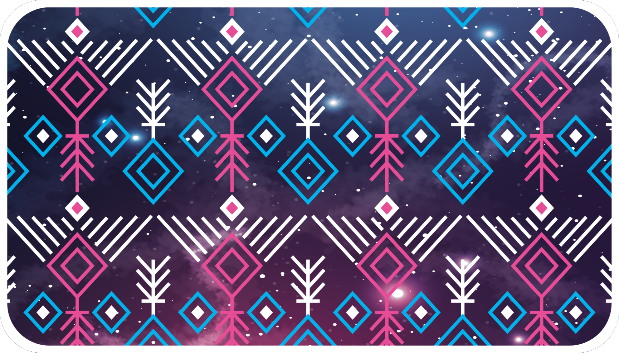 Ethnic purple and blue nordic vinyl rug - TenStickers