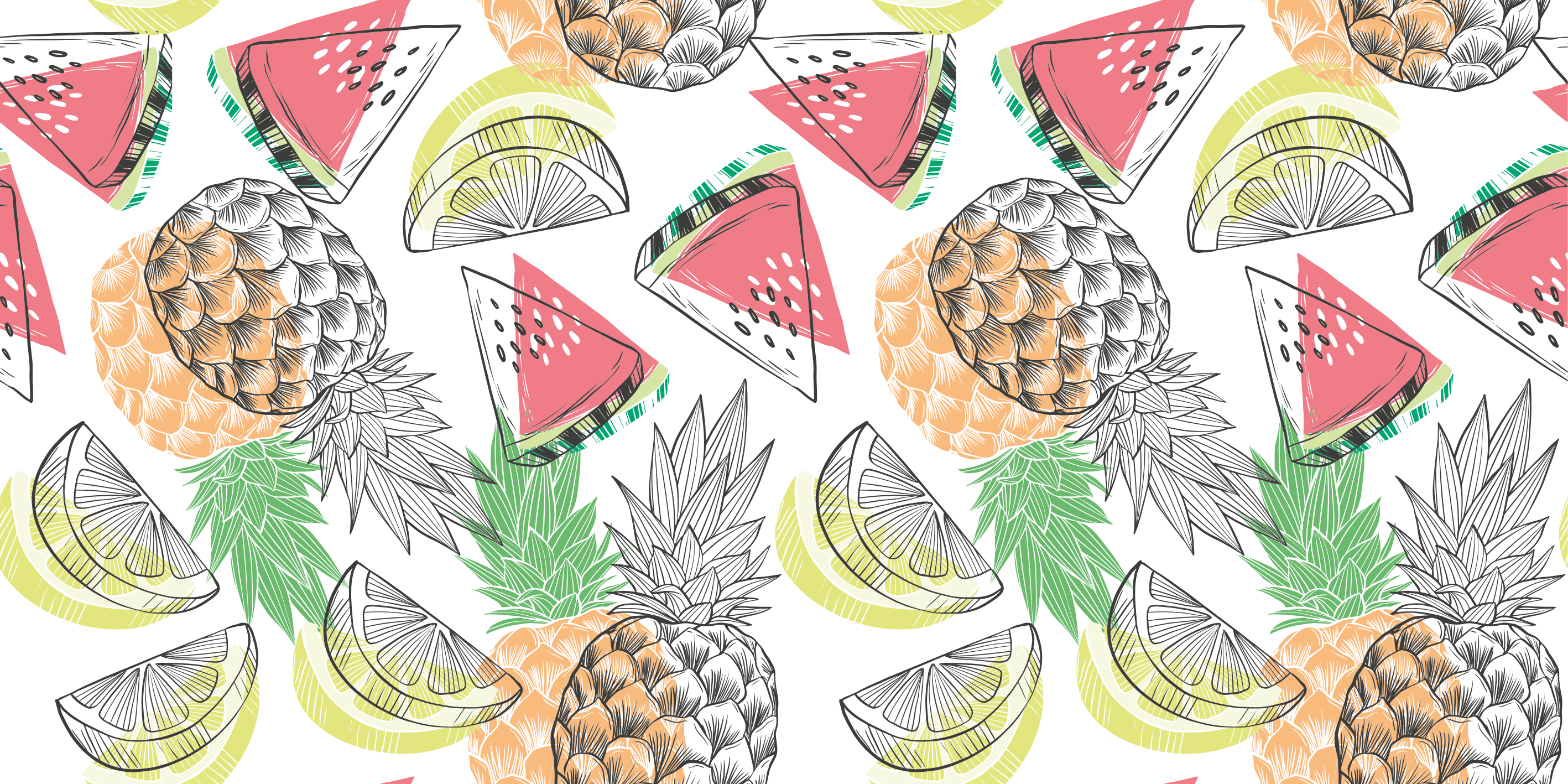 Summer fruit colorful pattern modern rug - TenStickers