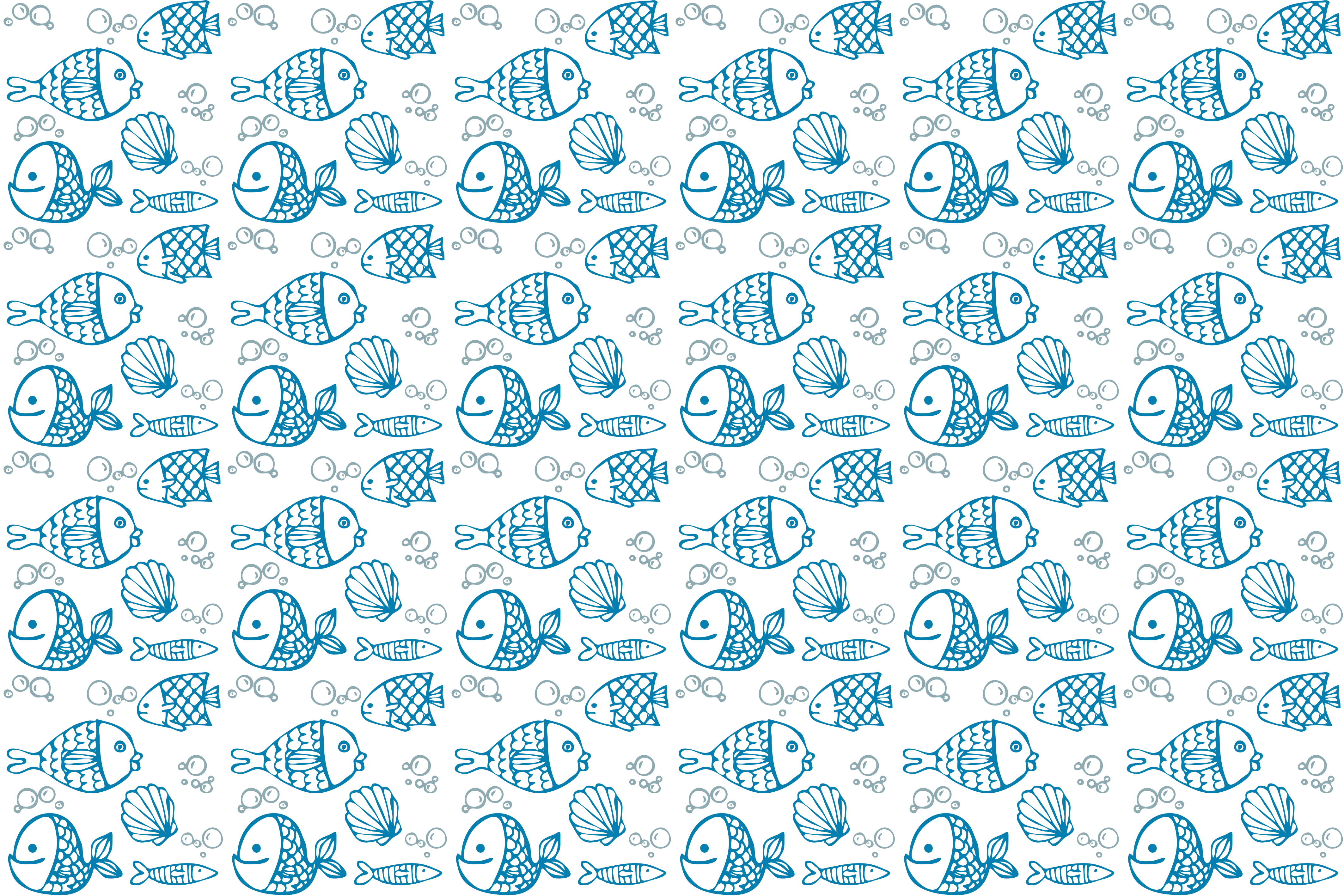 Playful Fish Pattern kids vinyl rug - TenStickers