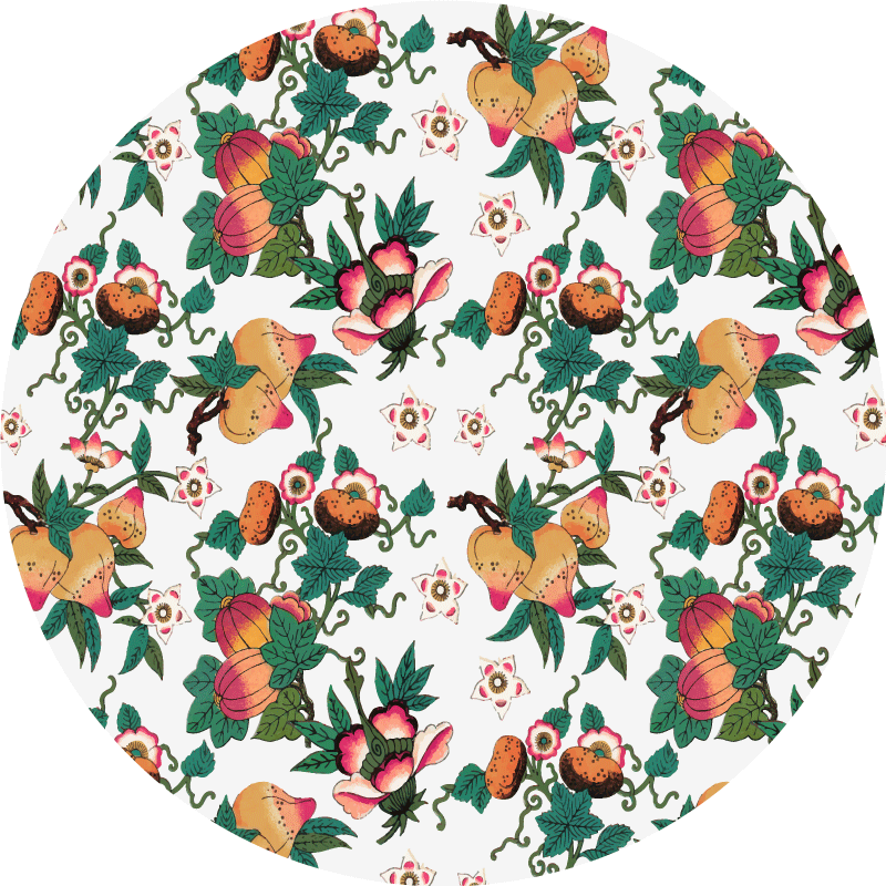 Botanical Floral Design flower vinyl rug - TenStickers