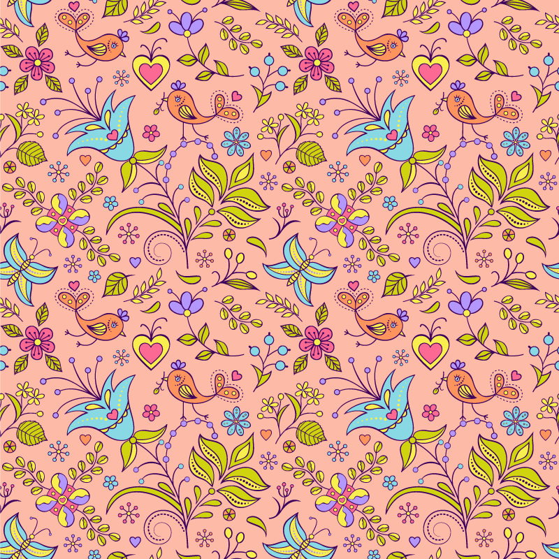 Flower vinyl rug with floral spring design - TenStickers