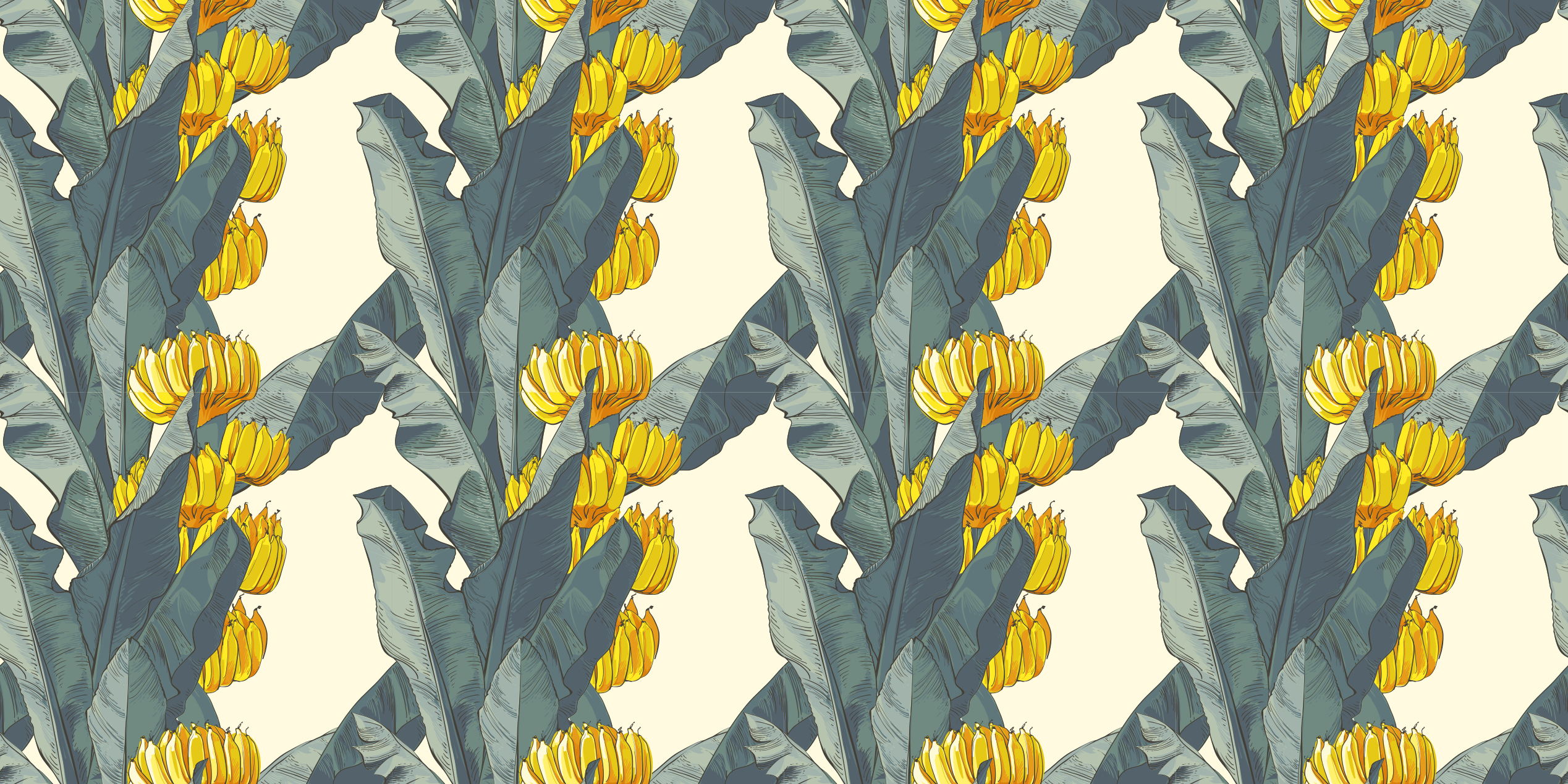Banana tree artistic pattern floral rug - TenStickers