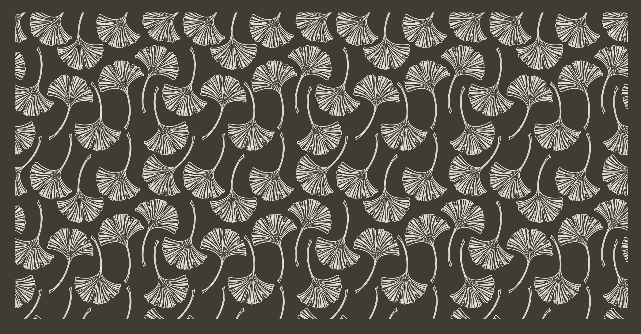 Ginkgo Leaf Motif flower vinyl rug - TenStickers