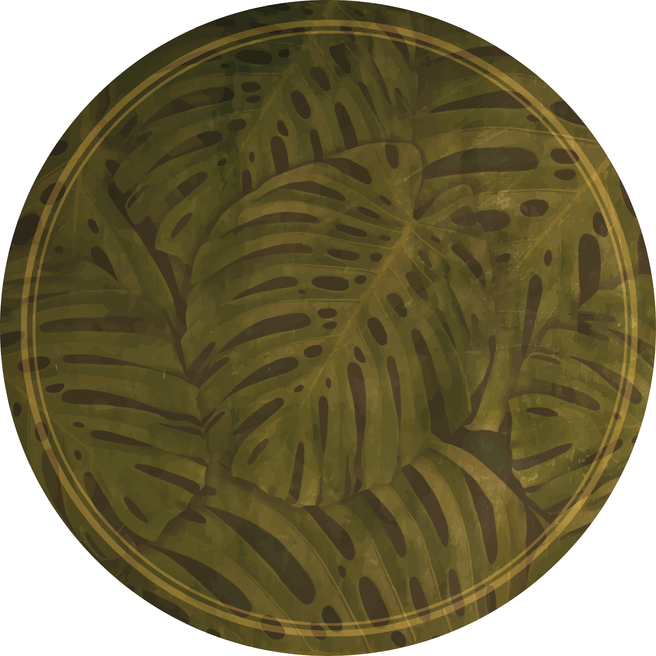 Green monstera leaves floral rug - TenStickers