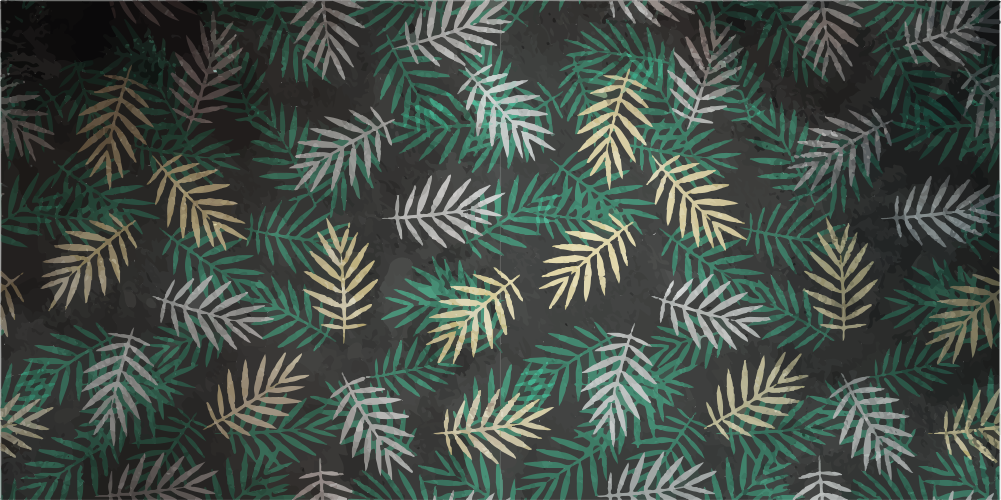 Tropical greenery pattern nature vinyl rug - TenStickers
